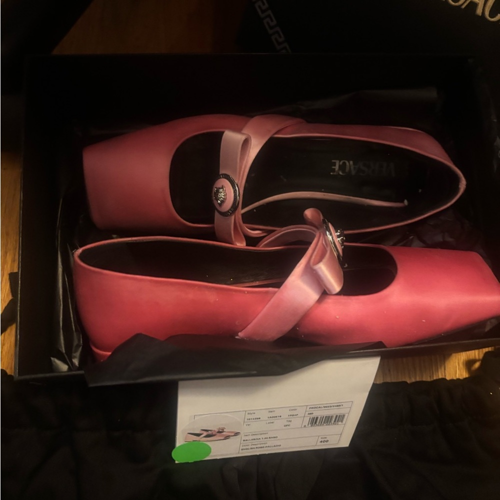 Versace Pink Women's ballet flats with medusa head bows - Picture 8 of 12